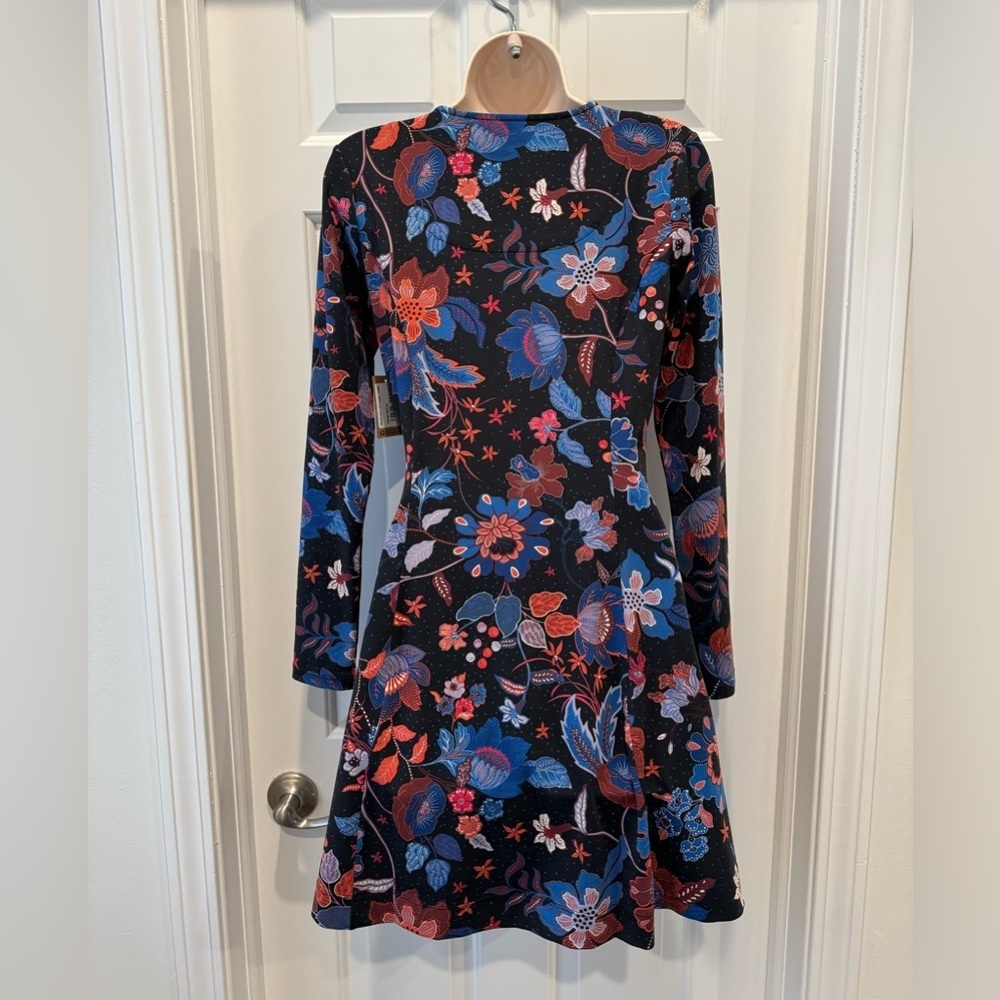 Title Nine floral Dream Square Neck Long Sleeve Dress Jardin - Picture 7 of 11